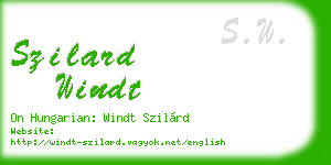 szilard windt business card